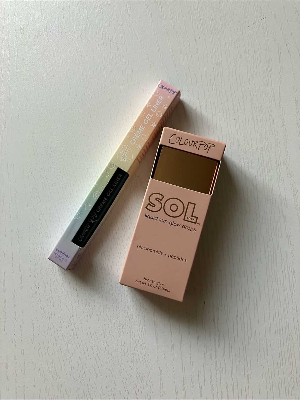 ColourPop Crème Gel Liner-Power Trip + SOL Liquid Sun Glow Drops